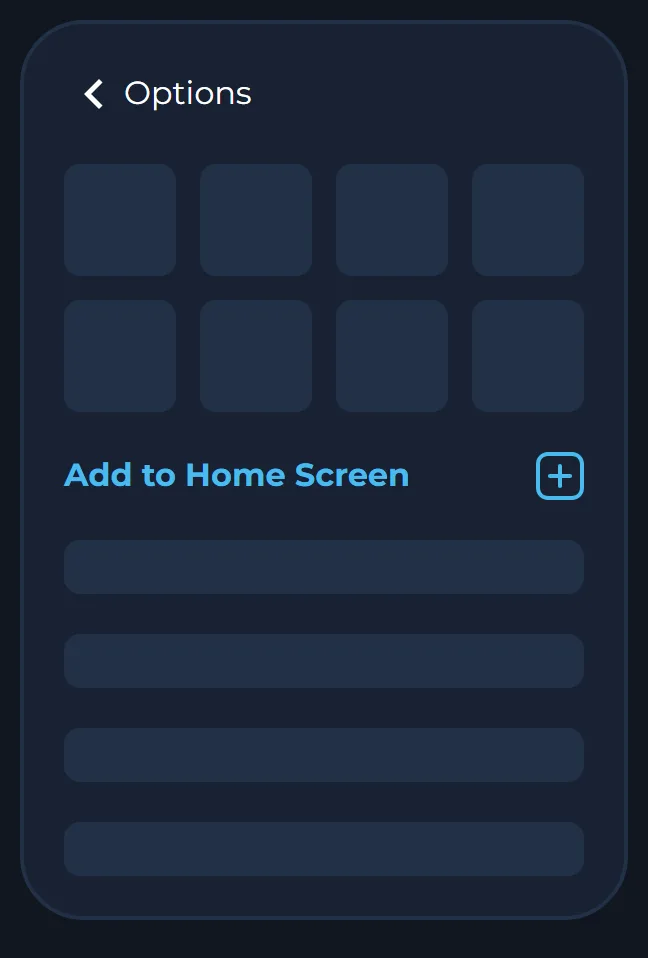 Add to Home Screen line in the iPhone Share options list